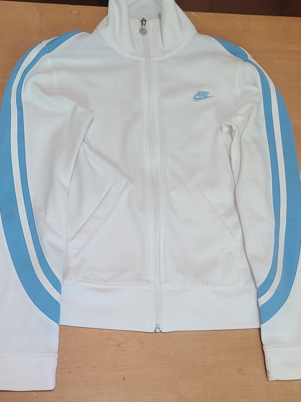 Nike Women's Full-Zip Track Jacket, White/Blue, Size S